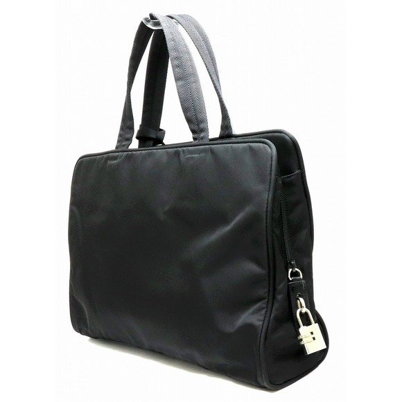 Prada Bag Black Nylon Nero Tote Bag Business - Picture 1 of 9
